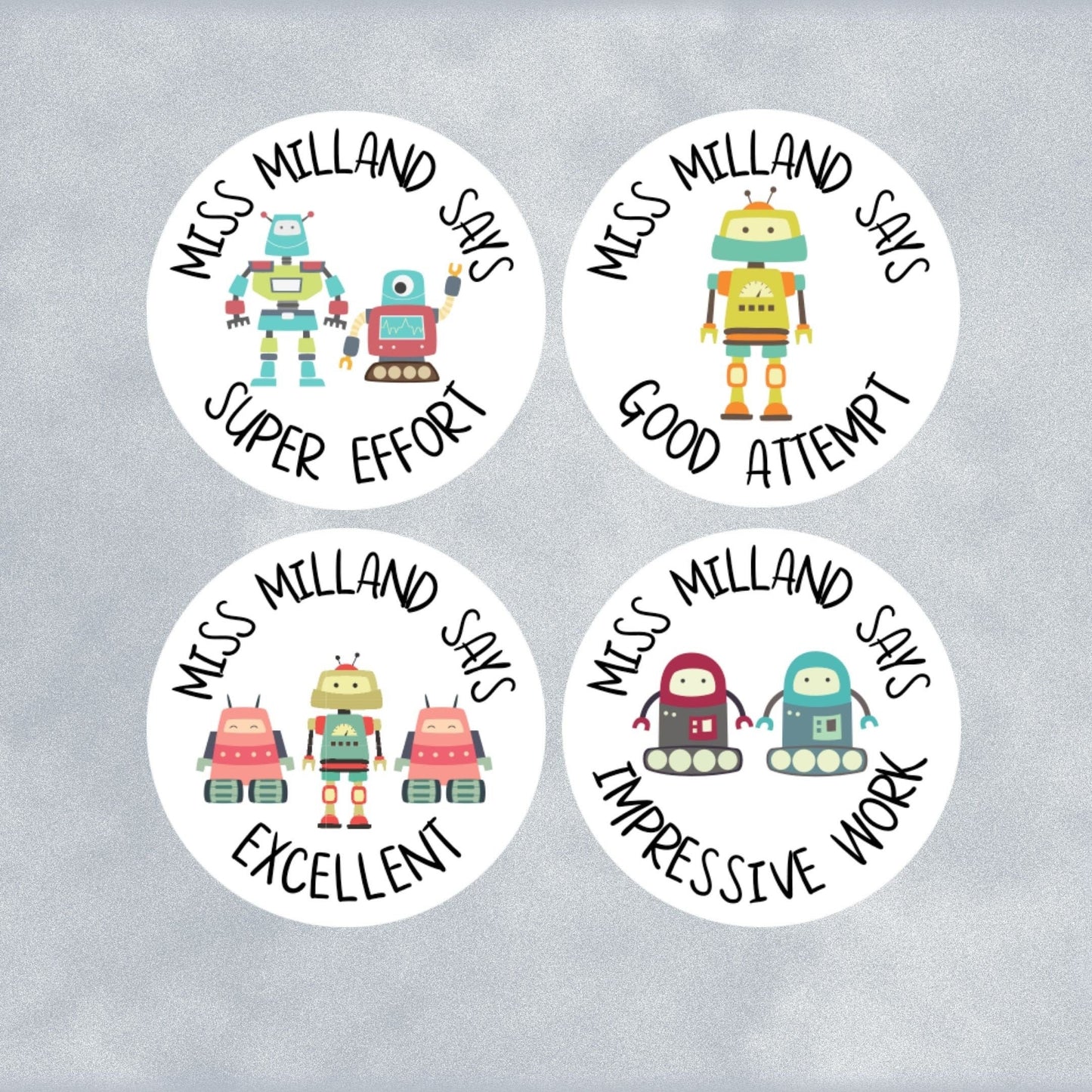 Robot Custom Personalised Teaching Stickers