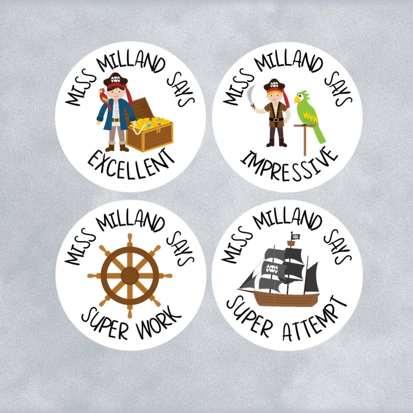 Pirate Custom Personalised Teaching Stickers