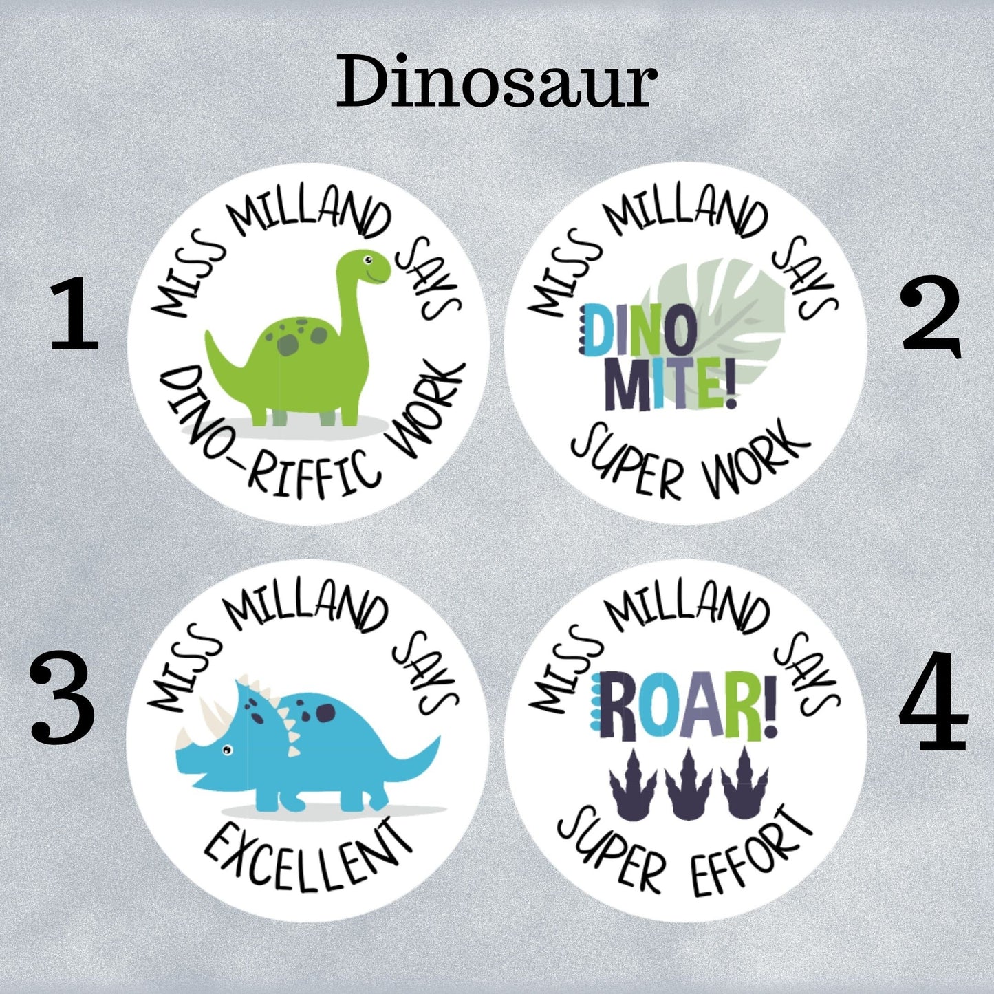 Dinosaur Custom Personalised Teaching Stickers