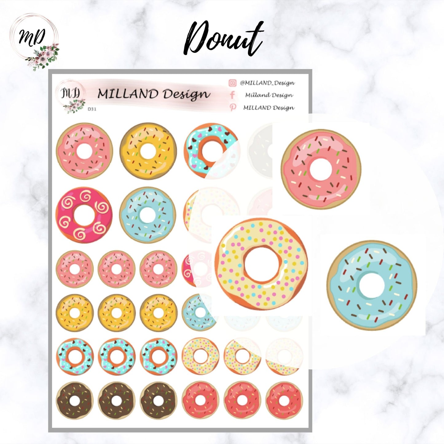 Donut Decorative Sticker