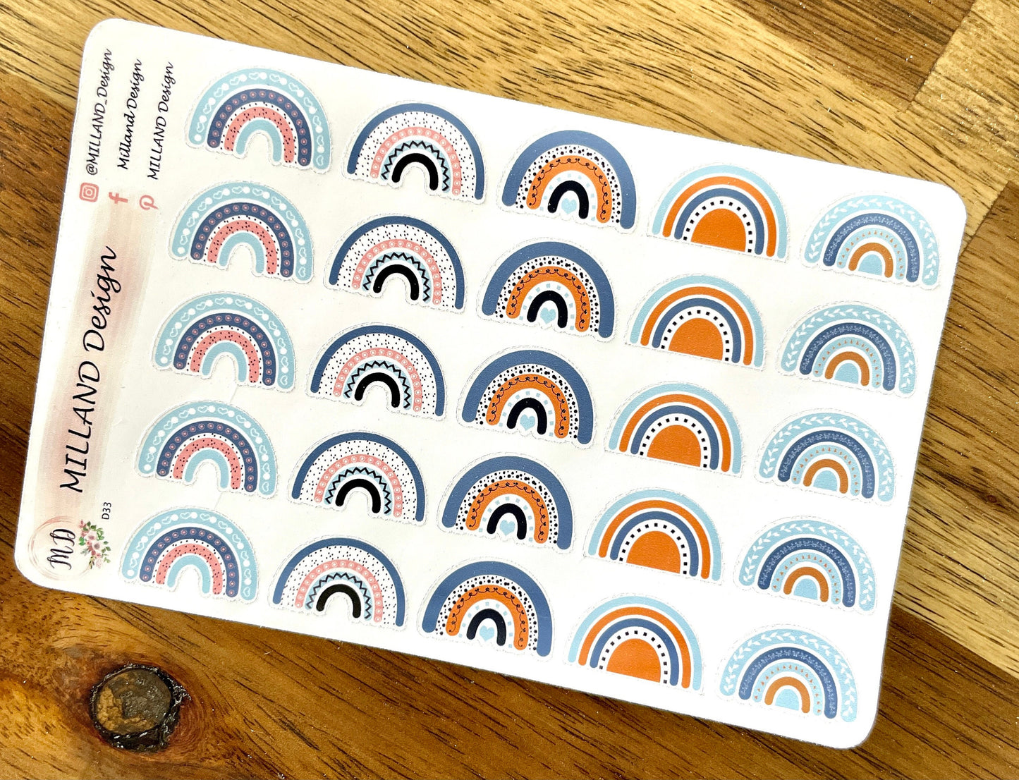 Blue Rainbow Decorative Sticker