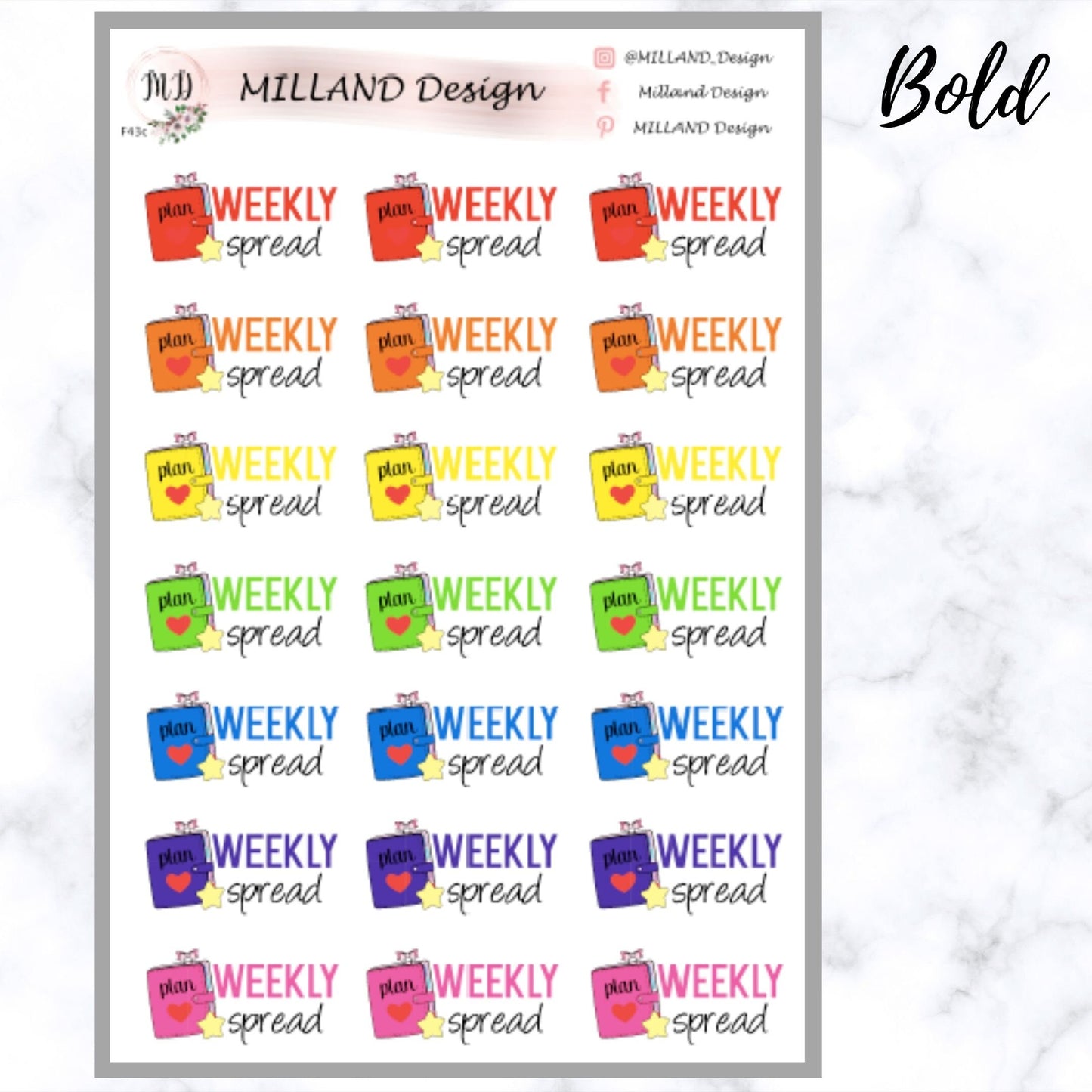 Weekly Spread Functional Sticker