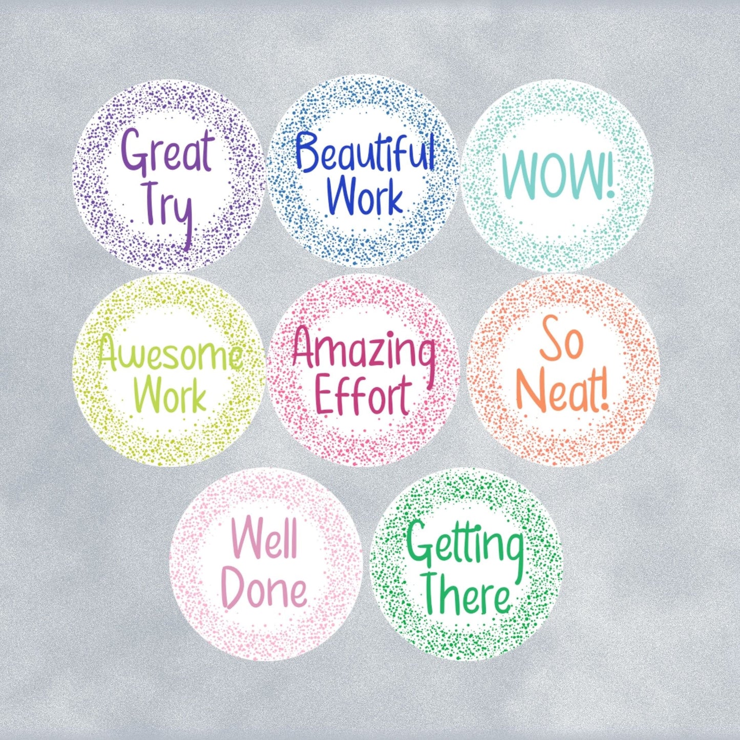Confetti Digital Merit Stickers - Instant Download