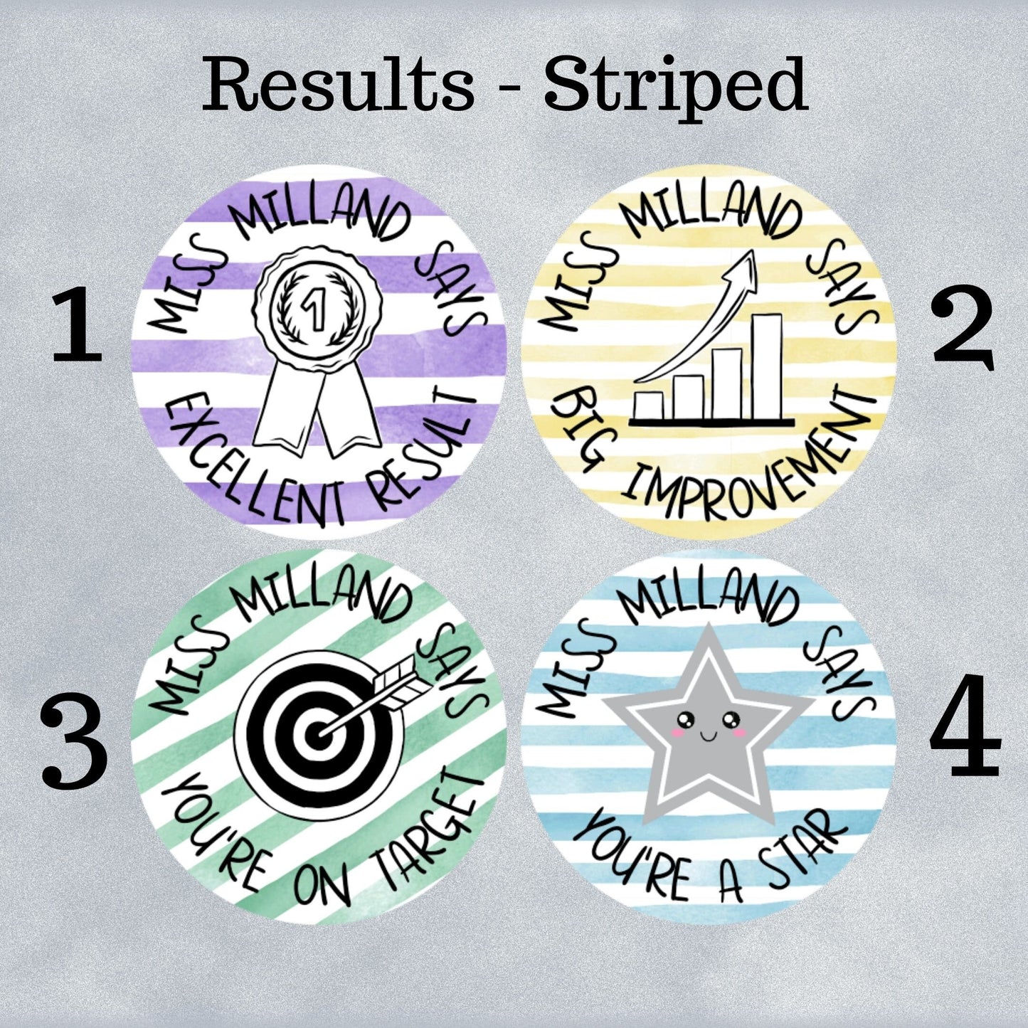 Results Based Custom Personalised Teaching Stickers