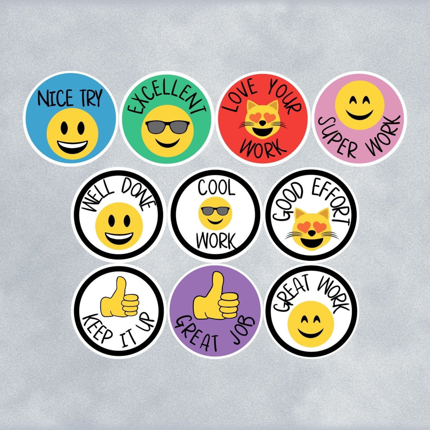 Emoji Digital Merit Sticker, Instant Digital Download