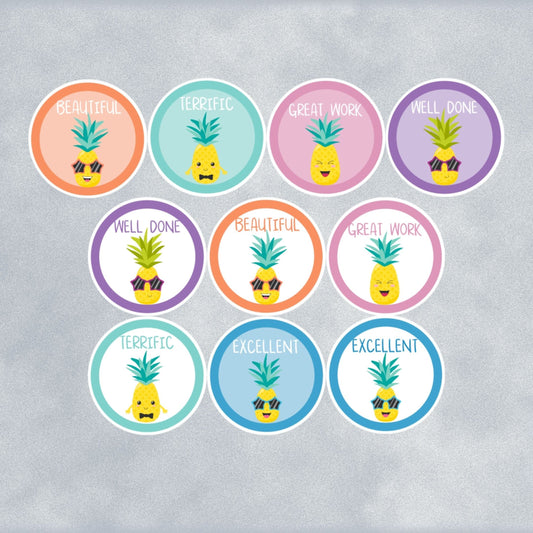 Pineapple Digital Merit Sticker, Instant Digital Download