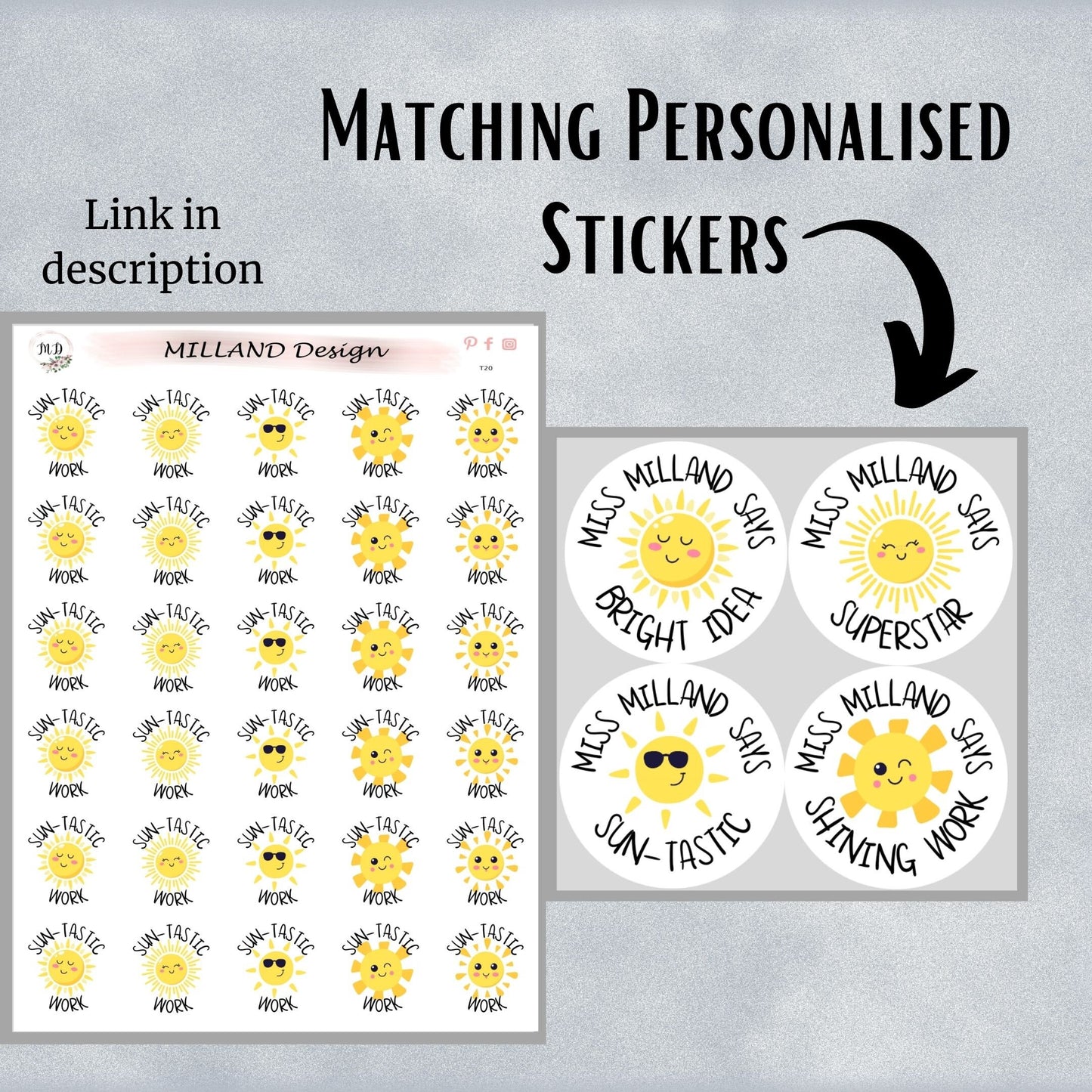 Cute Suns General Merit Stickers