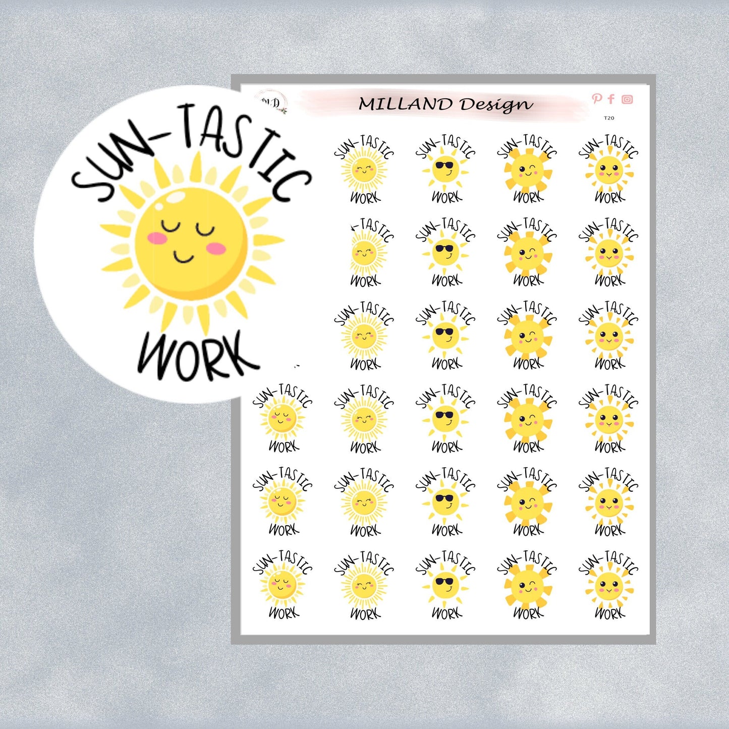 Cute Suns General Merit Stickers