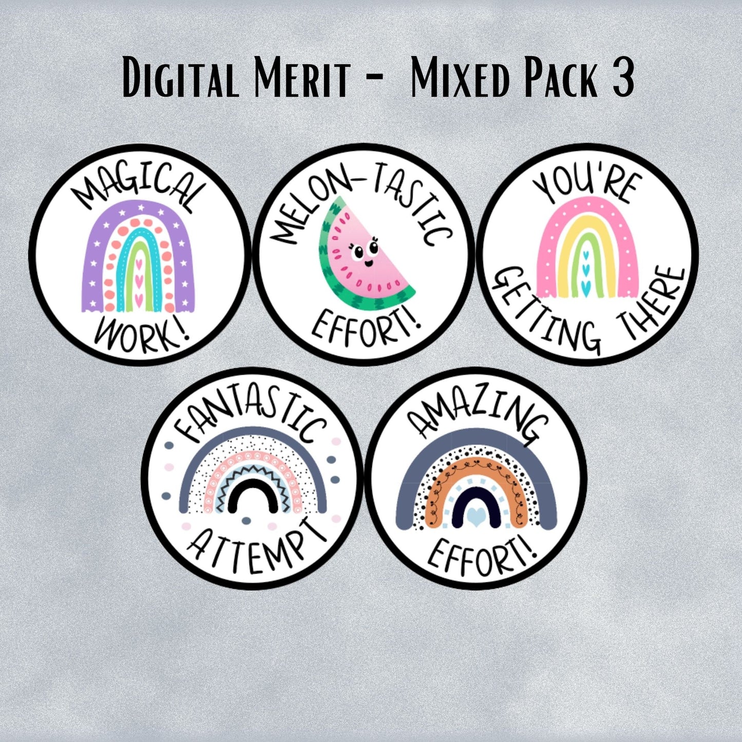 Fun and Bright Mixed Digital Merit and Reward pack 3