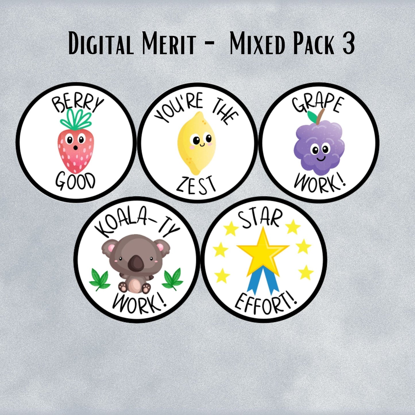 Fun and Bright Mixed Digital Merit and Reward pack 3