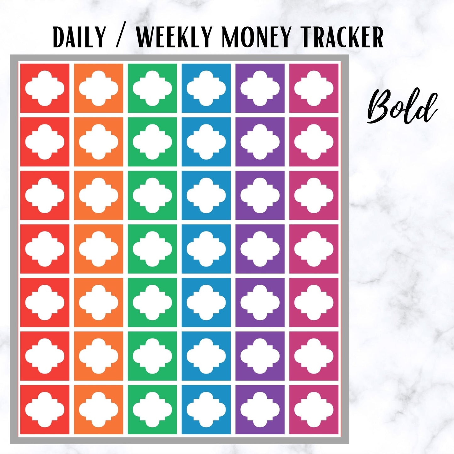 Daily or weekly money tracker for planners