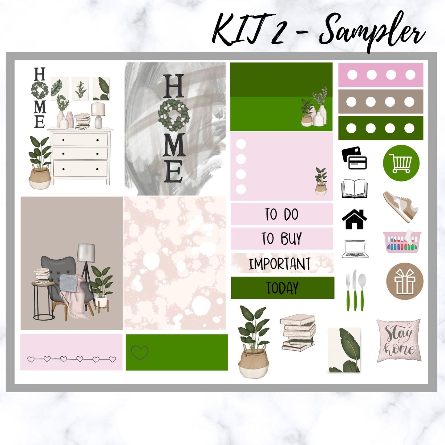 Home Life - Planner vertical sticker kit - Sampler