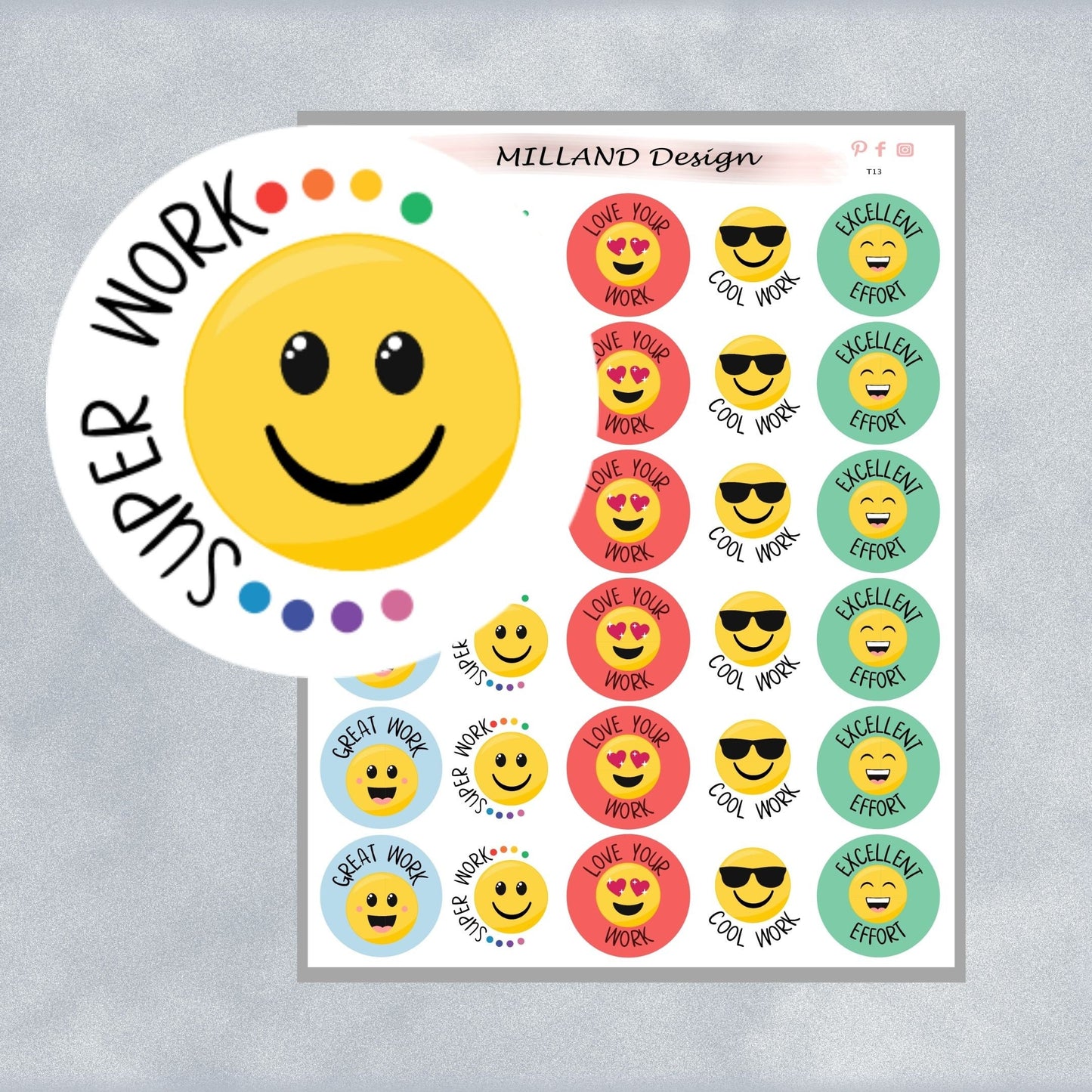 Emoji General Merit Stickers