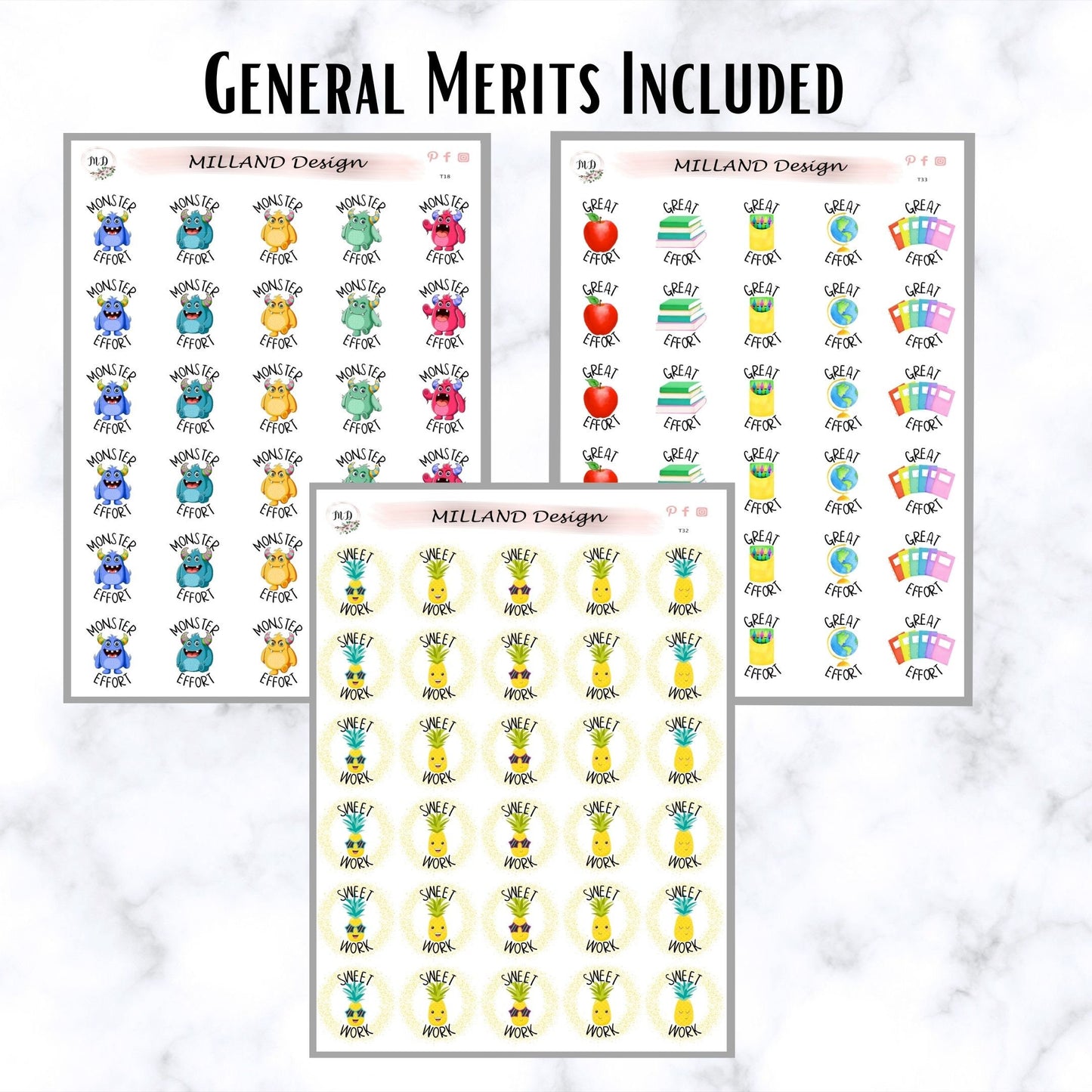 General Merit Sticker Gift Pack