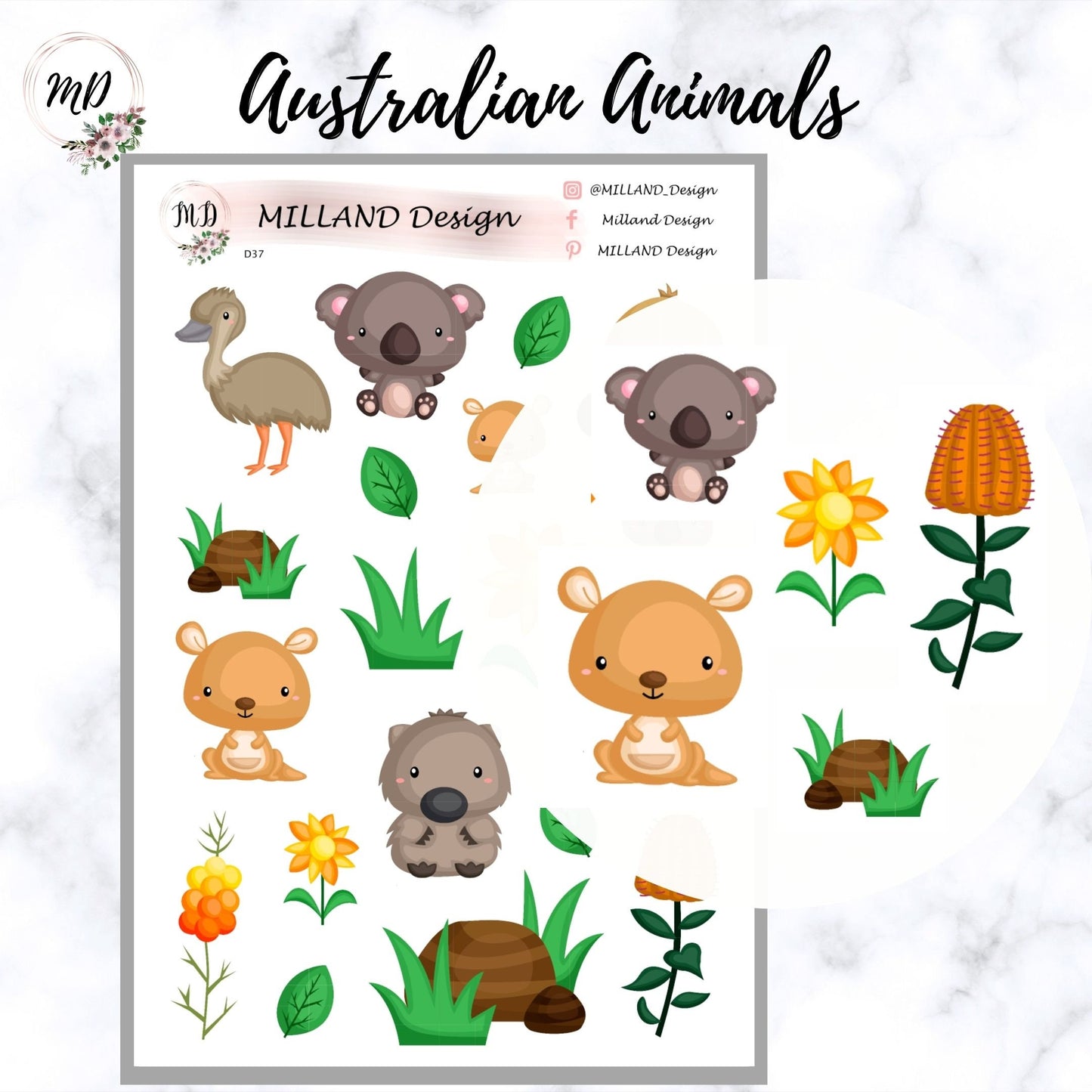 Australian Animals Decorative Sticker