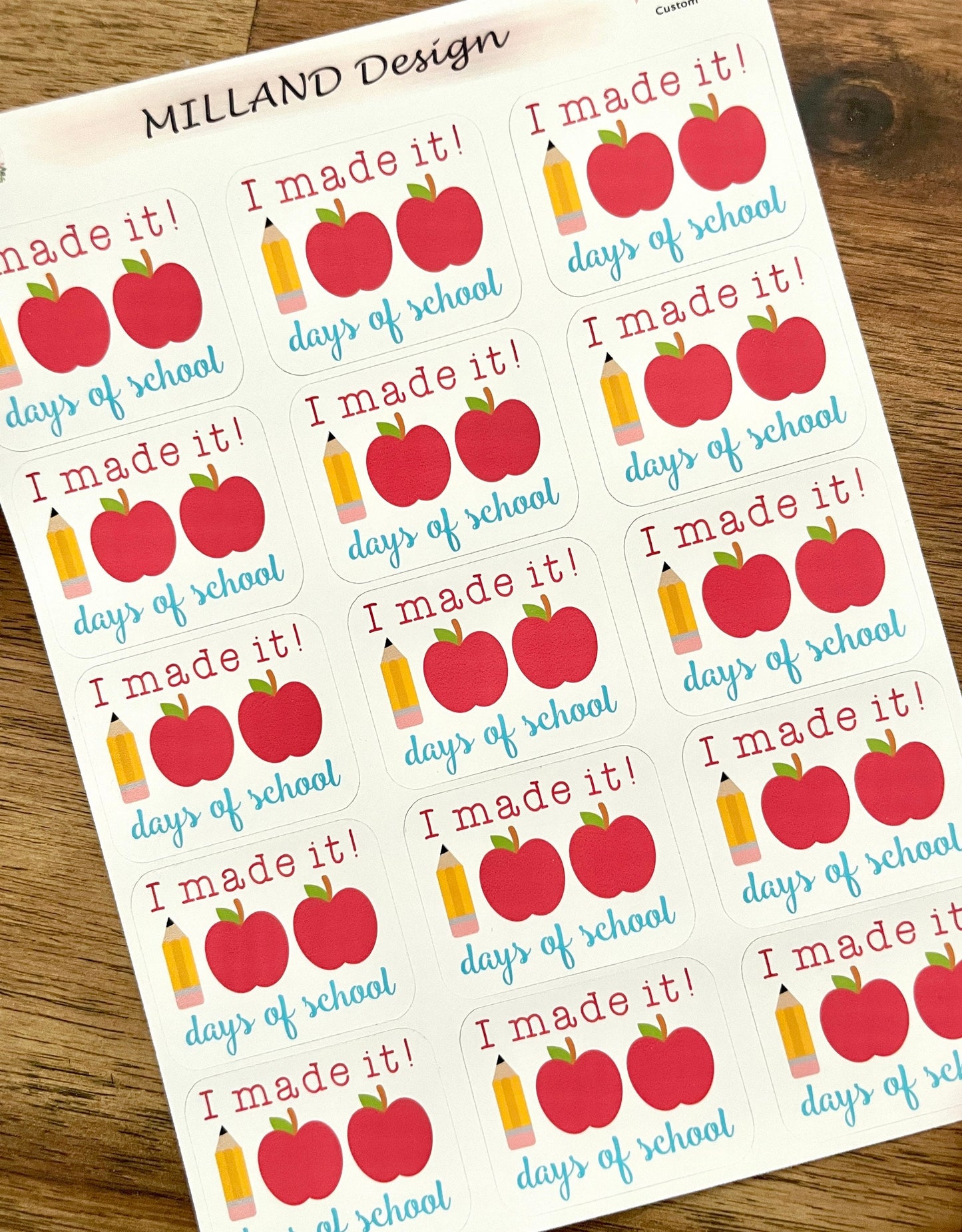 100 Days of Learning sticker for Kindergarten / Prep