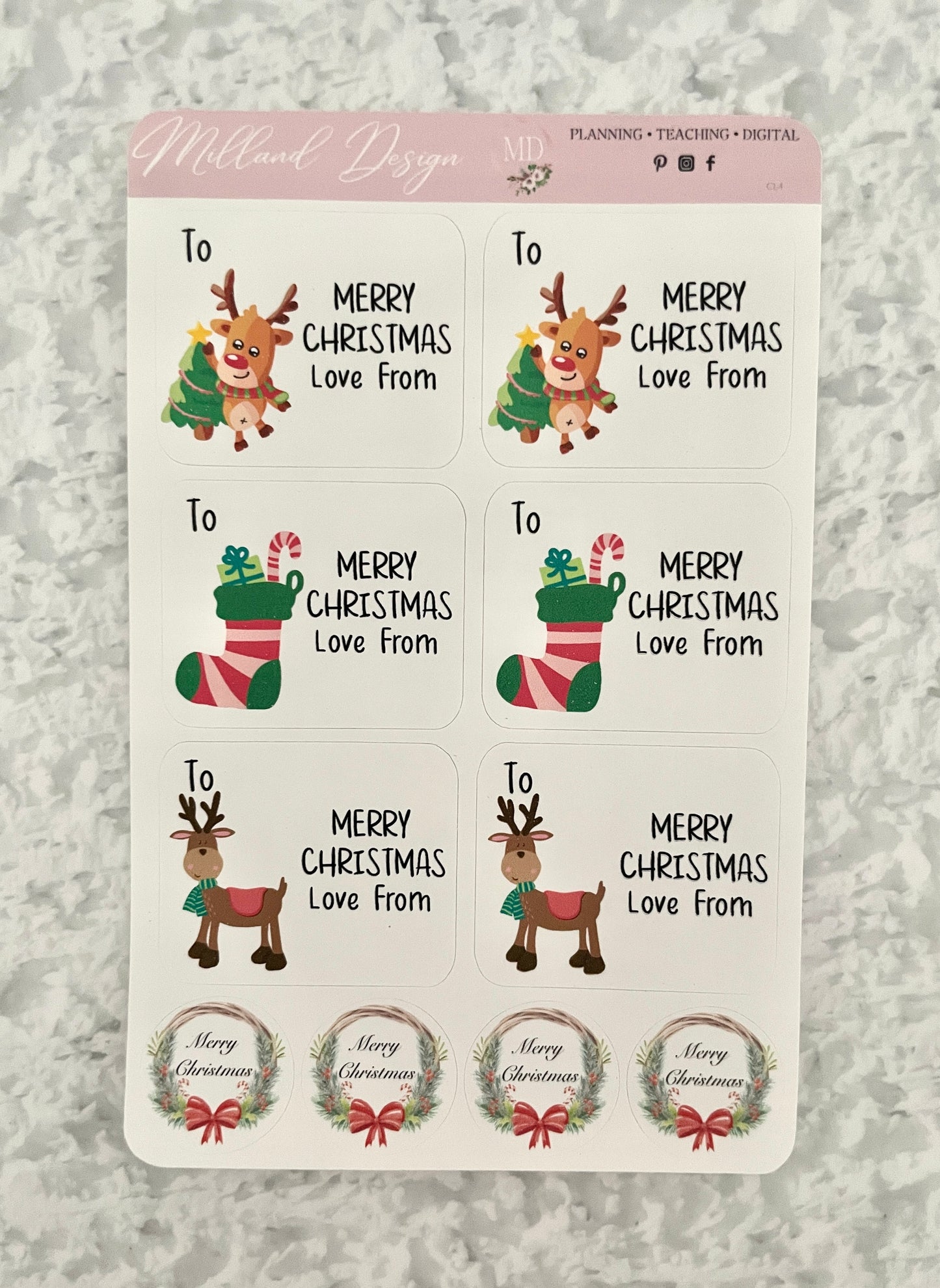 Reindeer Blank & Personalised Christmas Present Labels