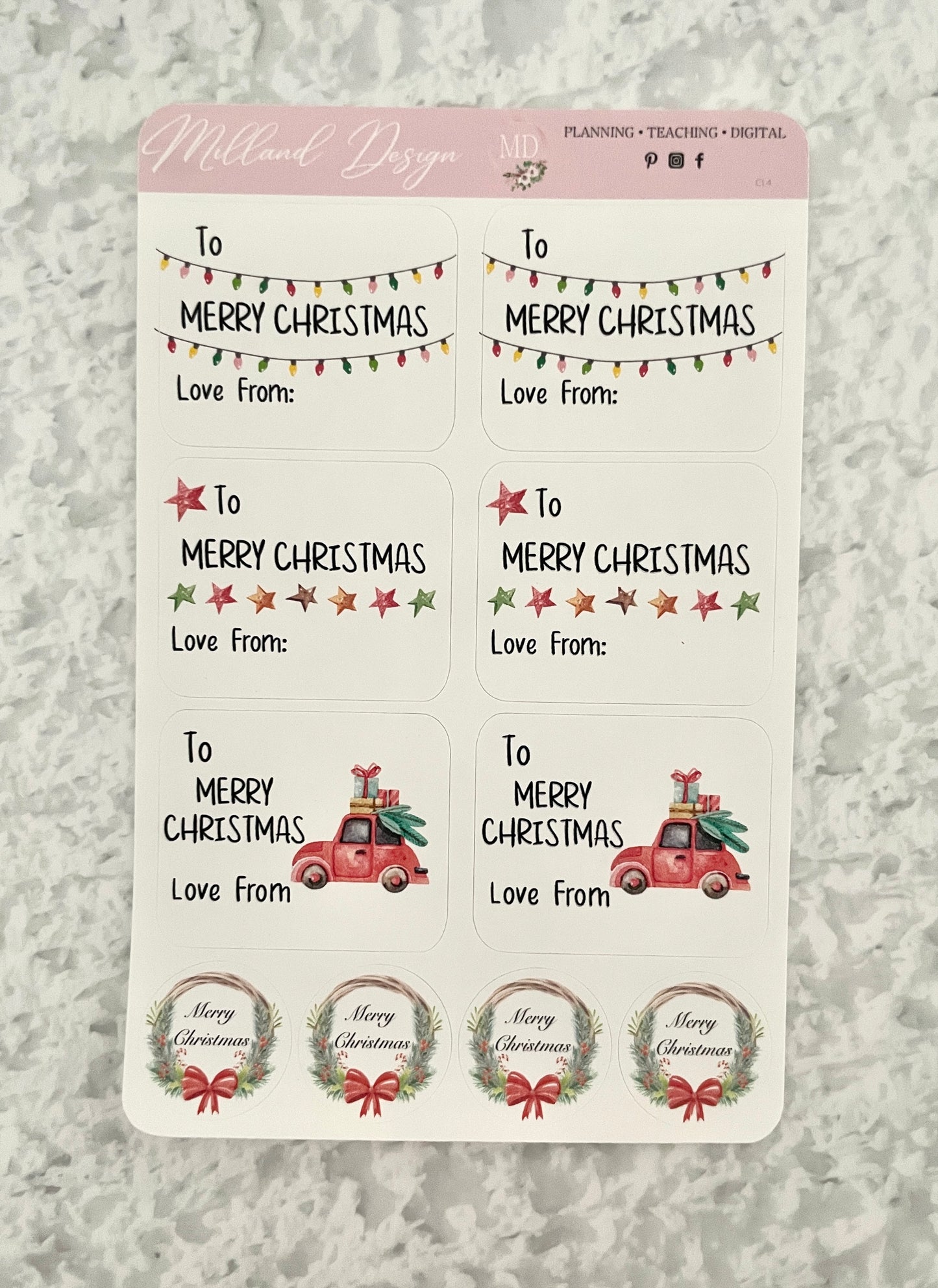 Lights Blank & Personalised Christmas Present Labels